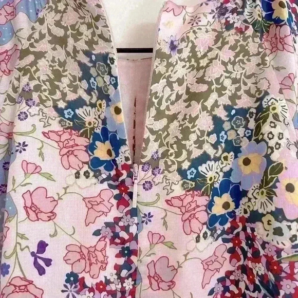 Ted Baker Lalu Urban Printed Fluted Hem Mini Dress  UK Size 1/ US size 4 - Picture 11 of 13